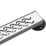 Best Wave Pattern Black Linear Drain Shower D-L01 - Image 3