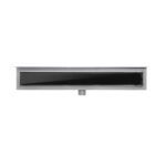 Adjustable Leveling Black Glass Tile In Linear Drain E-G01B - Image 2