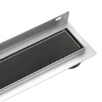 Adjustable Leveling Black Glass Tile In Linear Drain E-G01B - Image 4
