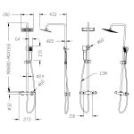 Ceiling Rainfall Faucet Set with 2 Shower Head System - Image 3