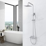 8 inch Rain Shower System with Full Body Jets Sprays, Ceiling Brass Shower Faucet Set - Image 5