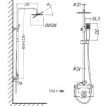 8 inch Rain Shower System with Full Body Jets Sprays, Ceiling Brass Shower Faucet Set - Image 2