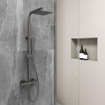 8 inch Round Wall Mounted Rainfall Shower Head System Shower Set for Bathroom - Image 4